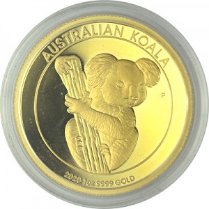 Gold Koala 1oz d’Or haut relief 2020 PP Gold Koala 1oz d’Or haut relief 2020 PP