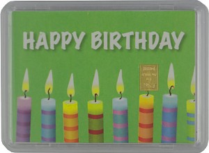 Lingot 1g d'or fin - 'Happy Birthday' bougies Lingot 1g d'or fin - 'Happy Birthday' bougies