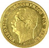 10 Mark allemand Friedrich II grand-duc du Pays de Bade 3,58g d'or fin (1909 - 1913)