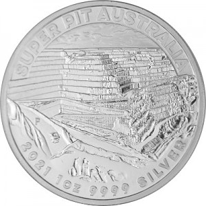 Australie Super Pit 1oz d'argent fin - 2021