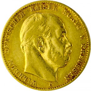 10 Mark allemand Wilhelm I de Prusse 3,58g d'or fin - (1872, 1873) 10 Mark allemand Wilhelm I de Prusse 3,58g d'or fin - (1872, 1873)