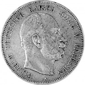 5 Marks Allemand Wilhelm I Empereur allemand 25 g d'argent (1874 - 1876)