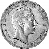 5 Marks Allemand Wilhelm II Empereur allemand 25 g d'argent (1891 - 1908)