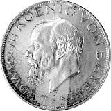 3 Mark Allemand Ludwig III Roi de Bavière 15 g d'Argent - 1914