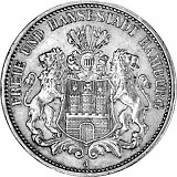 3 Mark Allemand Ville hanséatique de Hambourg 15 g d'Argent (1908 - 1914)