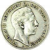 2 Mark Empire allemand Wilhelm II Empereur allemand 10g d'Argent - 1888