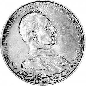 2 Mark Allemand Wilhelm II Empereur allemand anniversaire du règne 10 g d'Argent - 1913 2 Mark Allemand Wilhelm II Empereur allemand anniversaire du règne 10 g d'Argent - 1913