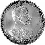 3 Mark Allemand Wilhelm II Empereur allemand anniversaire du règne 15 g d'Argent - 1913