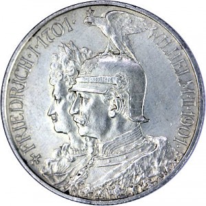 2 Mark Allemand 200e anniversaire du Royaume de Prusse 10 g d'Argent - 1901
