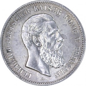 2 Mark Allemand Friedrich Empereur allemands 10 g d'Argent - 1888