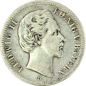 2 Mark Allemand Ludwig II Roi de Bavière 10 g d'argent - (1876, 1877, 1880, 1883) 2 Mark Allemand Ludwig II Roi de Bavière 10 g d'argent - (1876, 1877, 1880, 1883)