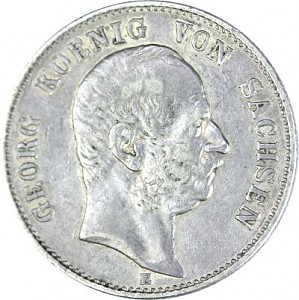 2 Mark Allemand Georg Roi de Sachse 10 g d'argent (1903, 1904) 2 Mark Allemand Georg Roi de Sachse 10 g d'argent (1903, 1904)