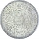 2 Mark Allemand Friedrich August III Roi de Sachse 10 g d'argent (1905 - 1914)
