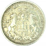 2 Mark Allemand Ville hanséatique libre de Hamburg 10 g d'argent (1876 - 1888)