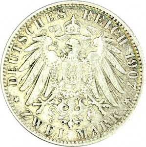 2 Mark Allemand Ville hanséatique libre de Hamburg 10 g d'argent (1892 - 1914)