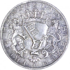 2 Mark Allemand Ville hanséatique libre de Bremen 10 g d'argent - 1904 2 Mark Allemand Ville hanséatique libre de Bremen 10 g d'argent - 1904