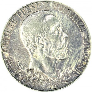 2 Mark Allemand Günther Schwarzburg-Sondershausen, anniversaire du règne 10g d'Argent - 1905