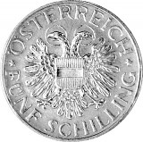 5 Schilling autrichiennes 12,53g d'argent fin (1934 - 1936)