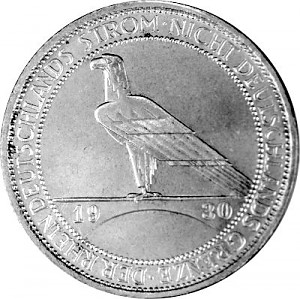 3 Reichsmark République de Weimar Évacuation de la Rhénanie 7,5 g d'Argent - 1930