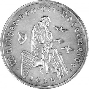 3 Reichsmark République de Weimar Walther v.d. Vogelweide 7,5 g d'Argent - 1930