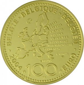 100 Euro belgique 1/2oz d'or fin - 2004