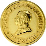 Ronde Pontifex maximus Pie XII 7,15 g d'or fin