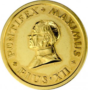 Ronde Pontifex maximus Pie XII 7,15 g d'or fin