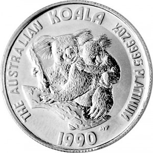 Koala 1/2 oz Platine - différentes années