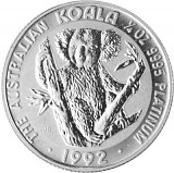 Koala 1/2 oz Platine - différentes années Koala 1/2 oz Platine - différentes années