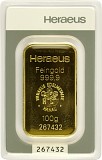 Lingot 100g d'or fin - Heraeus