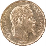 20 Francs français Napoléon III 5,81g d'or fin