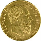 20 Francs belges Leopold II 5,81g d'or fin