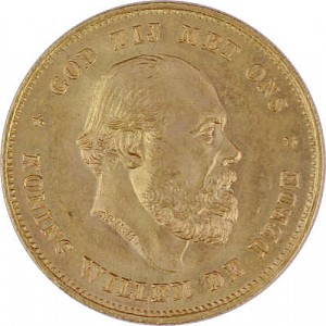 10 Florins Pays Bas, Wilhelm III 6,05g d'or fin